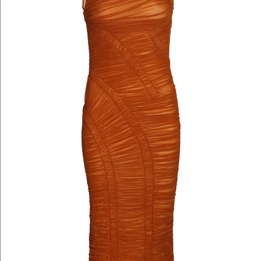Herve Leger Asymmetric Draped Jersey Dress NWT S